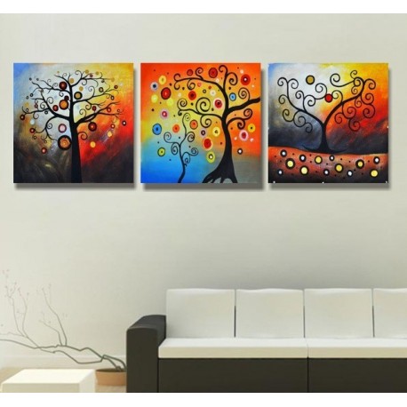 3PANELNA SLIKA " VAN GOGH ABSTRAKTNA CVETOČA JABLANA " ( platno,brez okvirja )