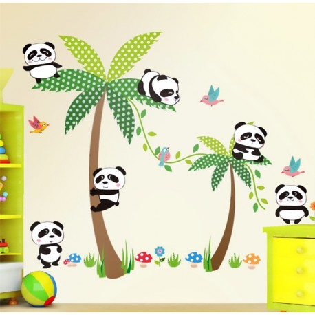 STENSKA NALEPKA " HAPPY PANDA " ( 130* 86 cm )