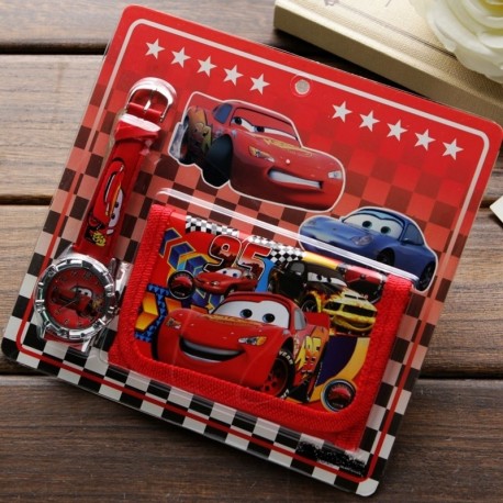 OTROŠKA DENARNICA + URA " CARS " ( blue,črna )